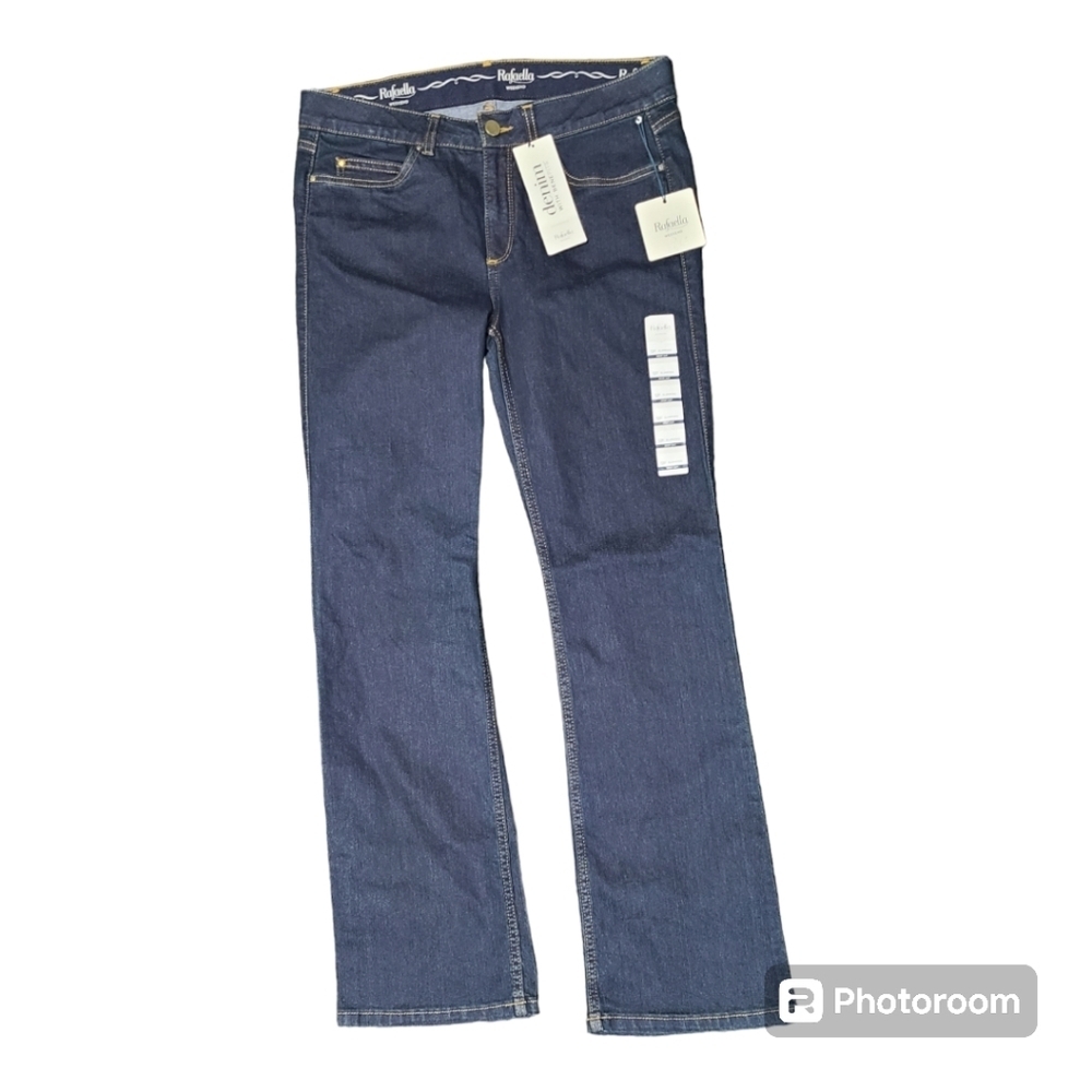 NWT Rafaella Weekend Slimming Bootcut Jeans in Dark Indigo 12P